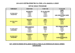 2014-2015 eğitim-öğretim yılı özel ata anadolu lisesi