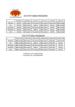ATA ET&Uuml;T SABAH PROGRAMI ATA ET&Uuml;T &Ouml;ĞLE PROGRAMI
