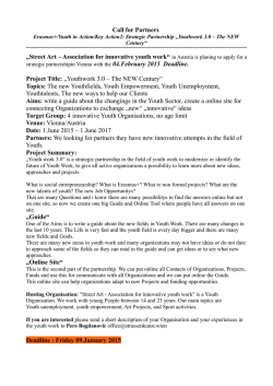 Call for Partners „Street Art – Association for innovative