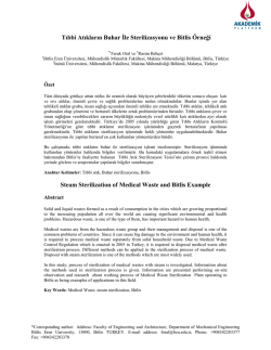 Tıbbi Atıkların Buhar İle Sterilizasyonu Ve Bitlis &Ouml;rneği
