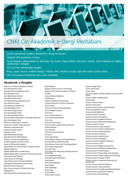 CNKI &Ccedil;in Akademik e