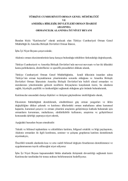 Ormancılık Alanında İyi Niyet Beyanı