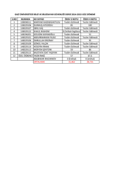 S.NO NUMARA AD SOYAD ÖDEV 3 NOTU