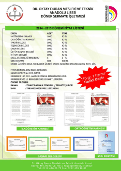 if &agrave;* *ğ DR. OKTAY DURAN MEŞLEKI VE TEKNIK