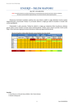 ENERJİ &ndash; İKLİM RAPORU