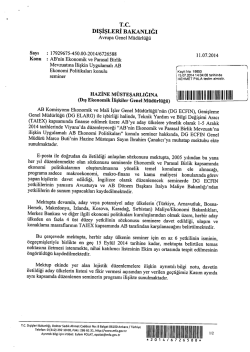 Dış İşleri Bakanlığı Yazısı - Maliye Bakanlığı