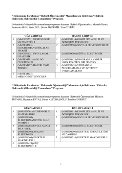 Elektrik-Elektronik M&uuml;hendisliği B&ouml;l&uuml;m&uuml;