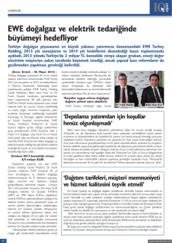 EWE doğalgaz ve elektrik tedariğinde b&uuml;y&uuml;meyi hedefliyor T&uuml;rkiye