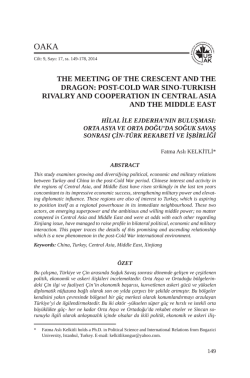 Post-Cold War Sino-Turkish Rivalry and Cooperation