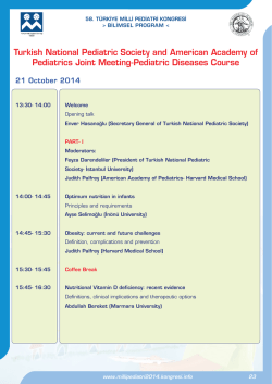 21 October 2014 - 58. T&uuml;rkiye Milli Pediatri Kongresi