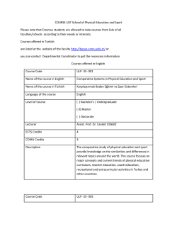 COURSE LIST School of Physical Education and Sport Please note