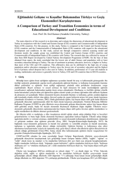 Eğitimdeki Gelişme ve Koşullar Bakımından T&uuml;rkiye ve Ge&ccedil;iş