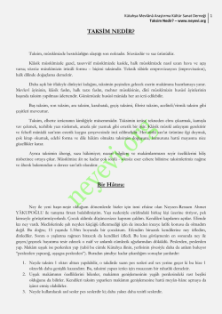 Taksim Nedir?
