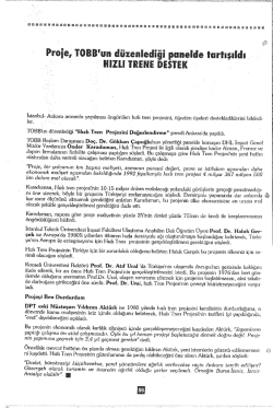 Ankara arasında yapılması öngörülen hızlı tren projesini, öğretim
