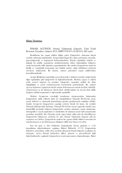 Kit&acirc;biy&acirc;t-Osmanlı Toplumunda &Ccedil;ingeneler