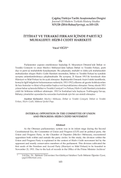 ittihat ve terakki fırkası i&ccedil;inde parti i&ccedil;i muhalefet: hizb