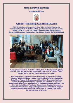 Geriatri Hemşireliği G&uuml;ncelleme Kursu Ger&ccedil;ekleşti