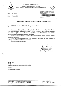 T.c. sAĞLIK BAKANLIĞI - Ankara 2. B&ouml;lge Kamu Hastaneleri Birliği