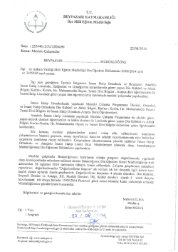 Mesleki &Ccedil;alışmalar - Beypazarı İl&ccedil;e Milli Eğitim M&uuml;d&uuml;rl&uuml;ğ&uuml;