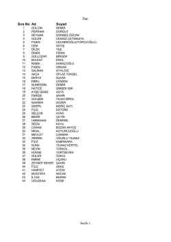 İlan Sıra No Ad Soyad Sayfa 1