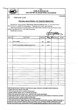 z TIBBİ sARF ALIMI - Van B&ouml;lge Eğitim ve Araştırma Hastanesi