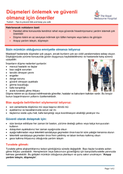 D&uuml;şmeleri &ouml;nlemek ve g&uuml;venli olmanız i&ccedil;in &ouml;neriler