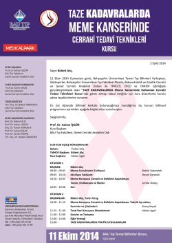 2 Eyl&uuml;l 2014 Sayın B&uuml;lent Alı&ccedil;, 11 Ekim 2014 Cumartesi g&uuml;n&uuml;