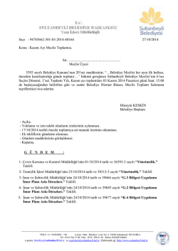 Kasım Ayı Meclis Toplantısı. Sn