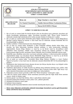 Belge Y&ouml;netimi ve Arşiv İşleri - M&uuml;hendislik Fak&uuml;ltesi
