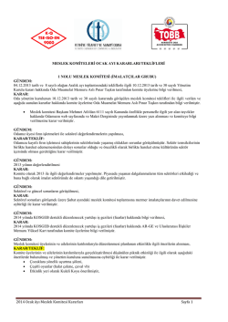 2014 ocak ayı meslek komitesi toplantı raporu