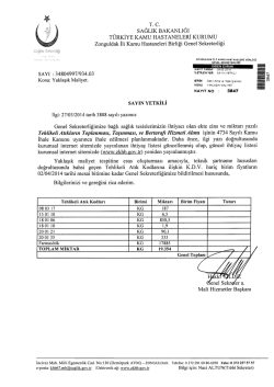 T. C. - Zonguldak Kamu Hastaneleri Birligi Genel Sekreterligi