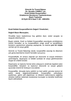 Bilindiği &uuml;zere, Bakanlığımızın kooperatif&ccedil;ilikle ilgili fonksiyon ve