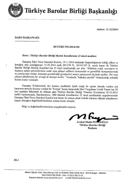 Ek.1 - T&uuml;rkiye Barolar Birliği