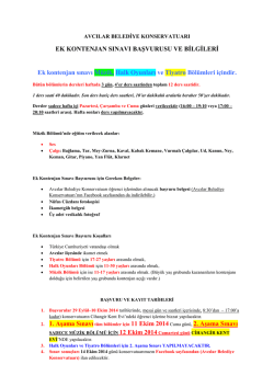 EK KONTENJAN SINAVI BAŞVURUSU VE BİLGİLERİ Ek kontenjan