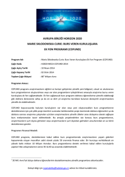 cofund - AB Horizon 2020 &Ccedil;er&ccedil;eve Programı