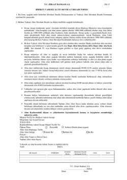 Ek 17 Biriken Vadesiz Altın Mevduat Hesabı Formu