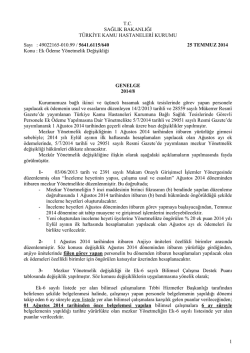 Ek &Ouml;deme Y&ouml;netmelik Değişikliği - T&uuml;rkiye Kamu Hastaneleri Kurumu