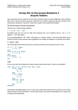 Verilog HDL ile Davranışsal Modelleme 2 (Koşullu İfadeler)