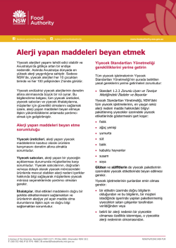 Alerji yapan maddeleri beyan etmek