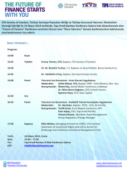 &Ouml;NCE YATIRIMCI!... CFA Society of Istanbul, T&uuml;rkiye Sermaye