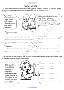 DOĞAL AFETLER ..................... ..................... ................