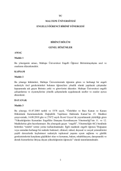 Engelli &Ouml;ğrenci Birimi Y&ouml;nergesi