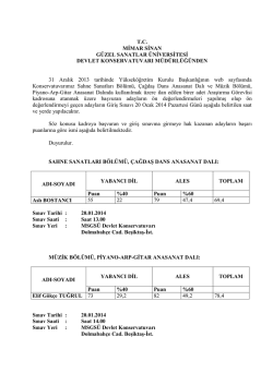 devlet konservatuvarı araştırma g&ouml;revlisi başvuruları &ouml;n