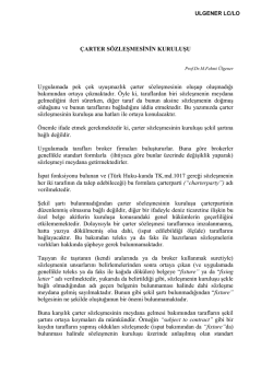10.&Ccedil;arter S&ouml;zleşmesinin Kuruluşu