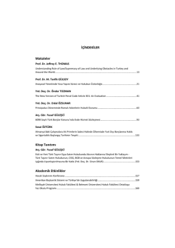 İ&ccedil;indekiler, Contens - Hukuk Fak&uuml;ltesi,Melikşah &Uuml;niversitesi