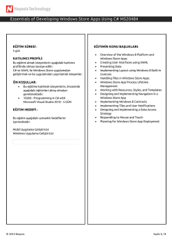 Essentials of Developing Windows Store Apps Using C# MS20484