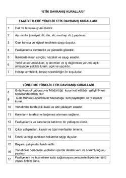 Etik Davranış Kuralları