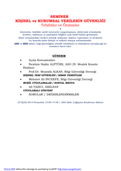 Seminer İ&ccedil;eriği