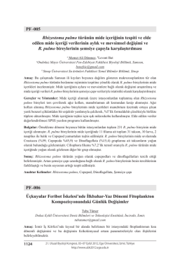 Rhizostoma pulmo t&uuml;r&uuml;n&uuml;n mide i&ccedil;eriğinin tespiti ve eldeedilen
