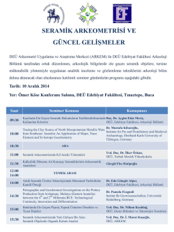 arkeolojide seramik arkeometrisi ve güncel gelişmeler